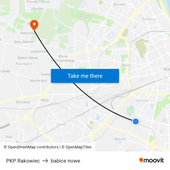 PKP Rakowiec to babice nowe map