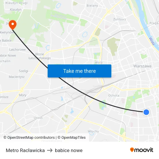 Metro Racławicka to babice nowe map