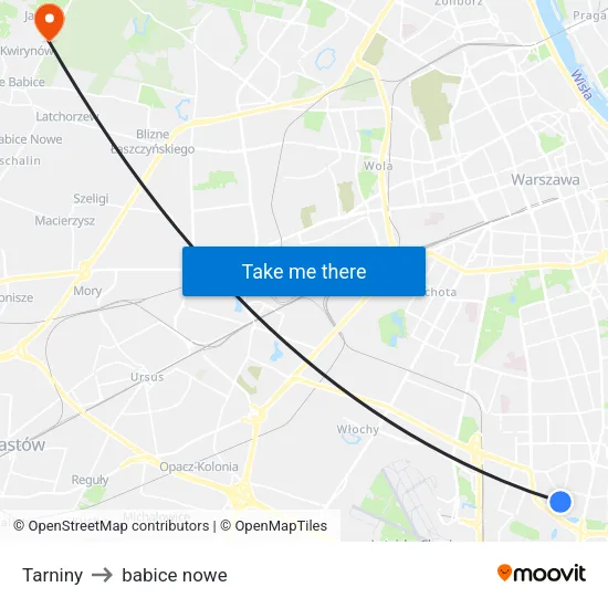 Tarniny to babice nowe map