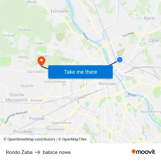 Rondo Żaba to babice nowe map