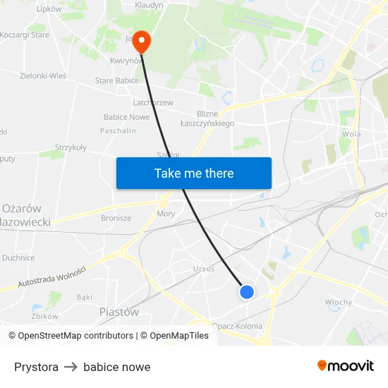 Prystora to babice nowe map