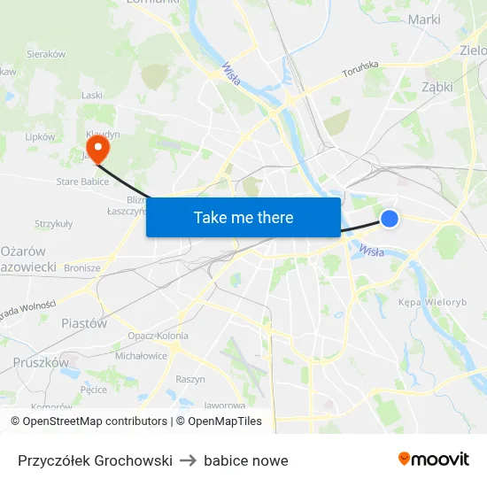 Przyczółek Grochowski to babice nowe map