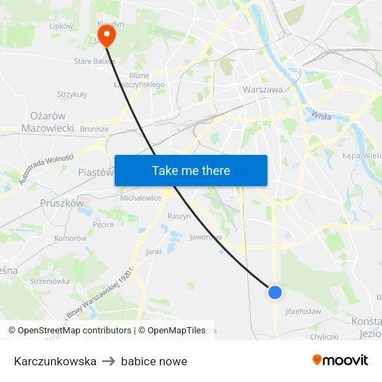 Karczunkowska to babice nowe map