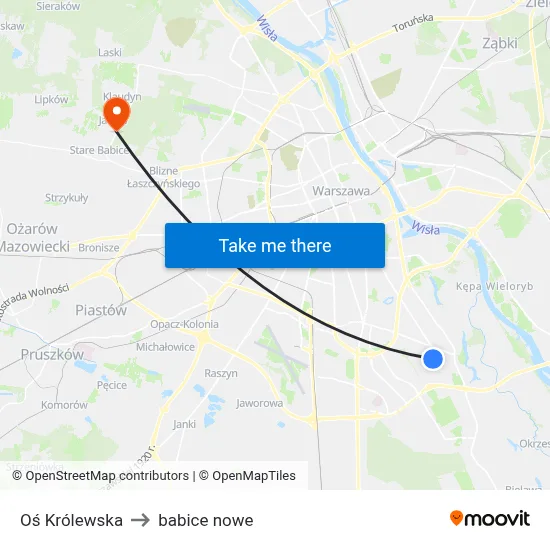 Oś Królewska to babice nowe map