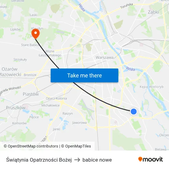 Świątynia Opatrzności Bożej to babice nowe map
