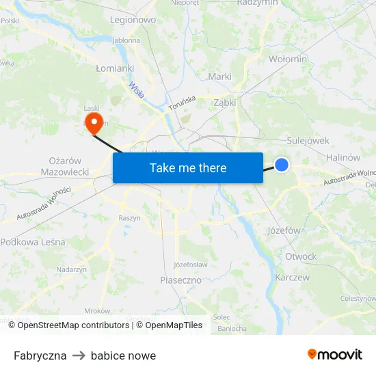 Fabryczna to babice nowe map