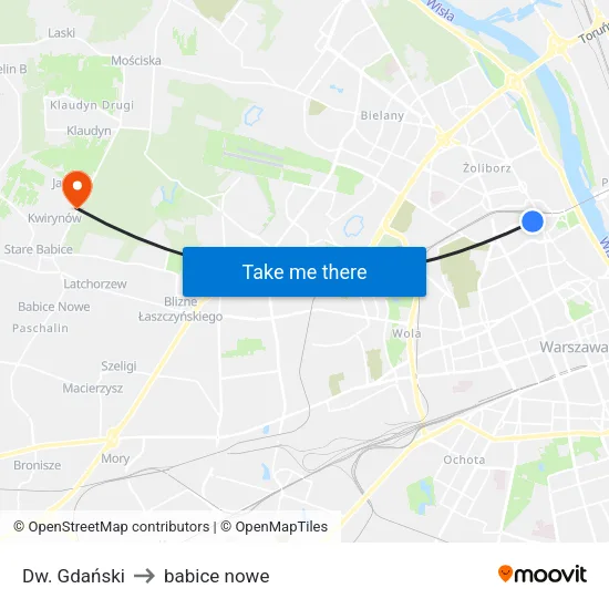 Dw. Gdański to babice nowe map