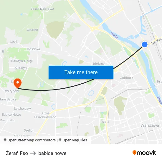 Żerań Fso to babice nowe map