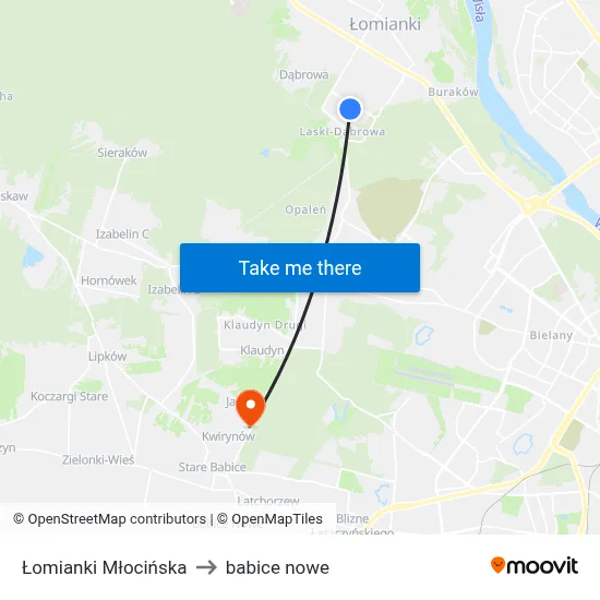 Łomianki Młocińska to babice nowe map