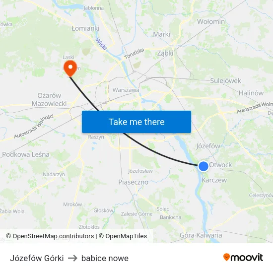 Józefów Górki to babice nowe map