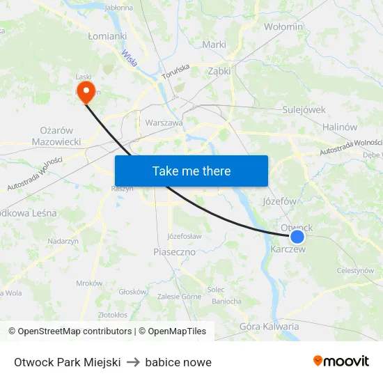 Otwock Park Miejski to babice nowe map