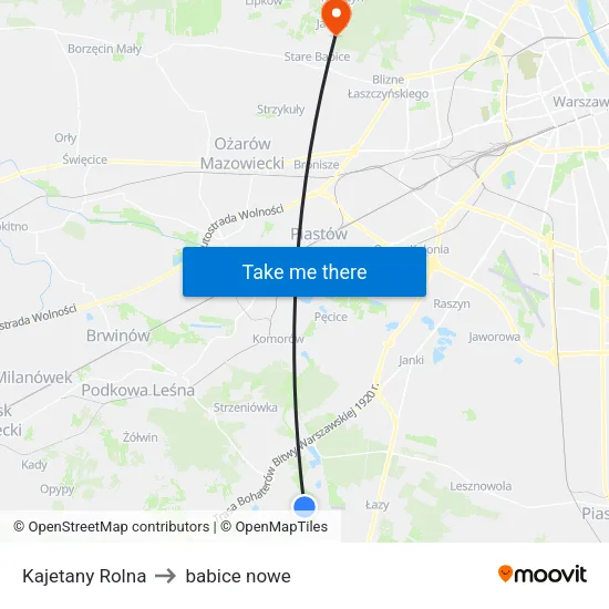 Kajetany Rolna to babice nowe map