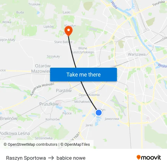 Raszyn Sportowa to babice nowe map