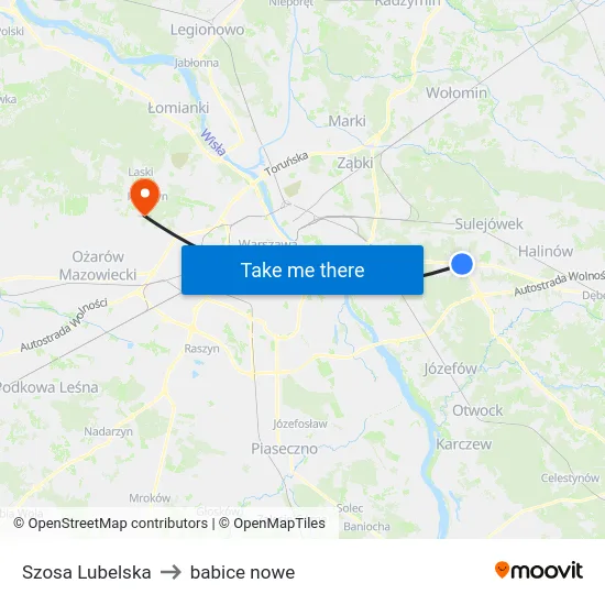 Szosa Lubelska to babice nowe map