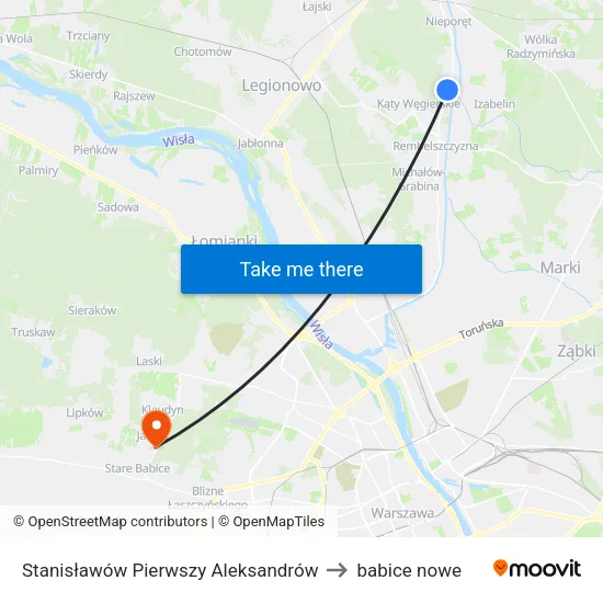 Stanisławów Pierwszy Aleksandrów to babice nowe map