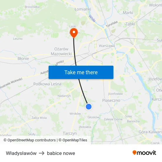 Władysławów to babice nowe map