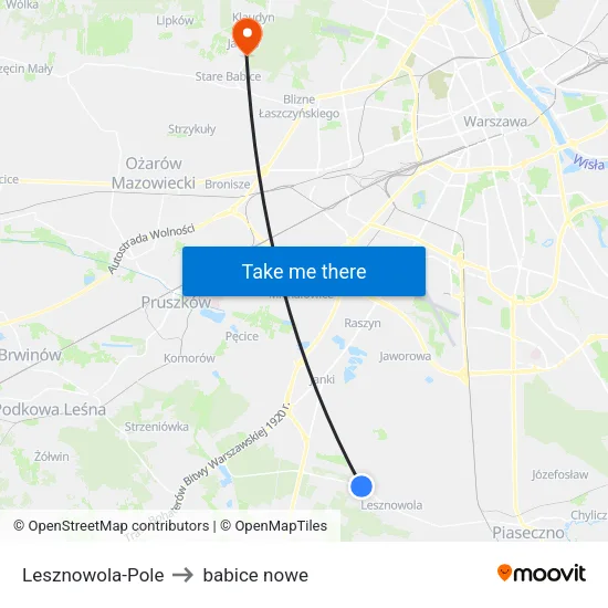 Lesznowola - Pole to babice nowe map