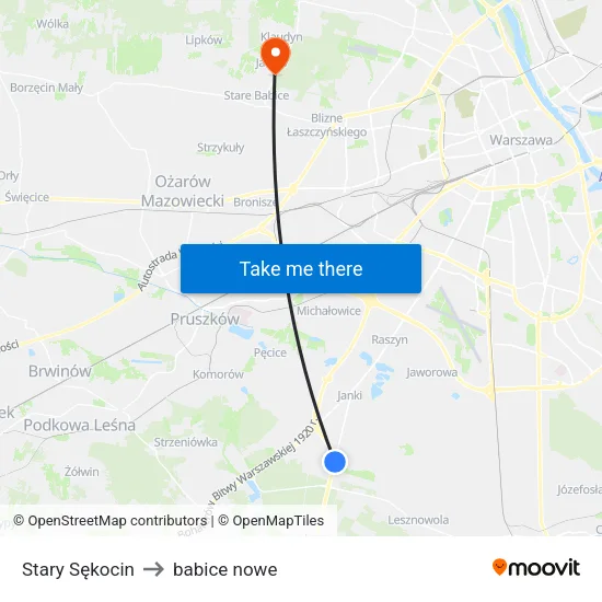 Stary Sękocin to babice nowe map
