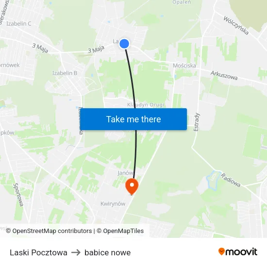 Laski Pocztowa to babice nowe map