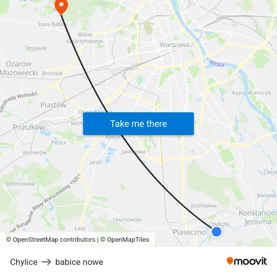 Chylice to babice nowe map