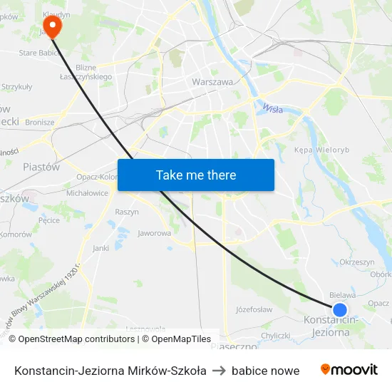 Konstancin-Jeziorna Mirków - Szkoła to babice nowe map