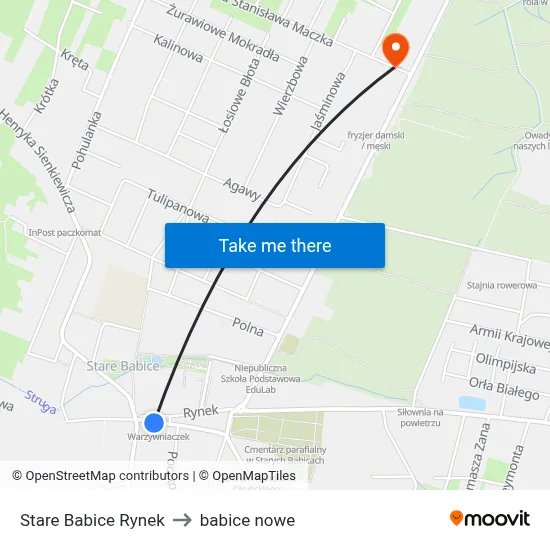 Stare Babice Rynek to babice nowe map