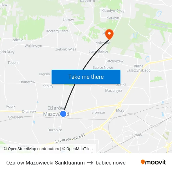 Ożarów Mazowiecki Sanktuarium to babice nowe map