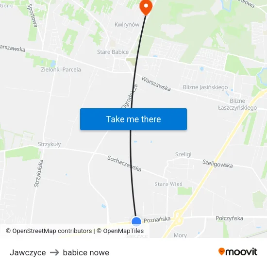 Jawczyce to babice nowe map