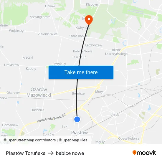 Piastów Toruńska to babice nowe map