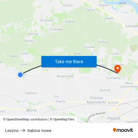 Leszno to babice nowe map