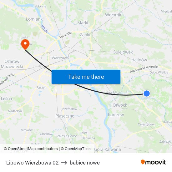 Lipowo Wierzbowa 02 to babice nowe map