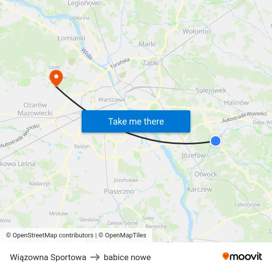 Wiązowna Sportowa to babice nowe map