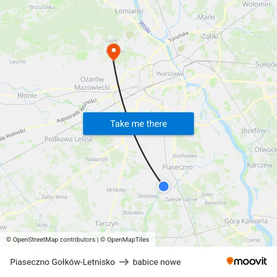 Piaseczno Gołków - Letnisko to babice nowe map