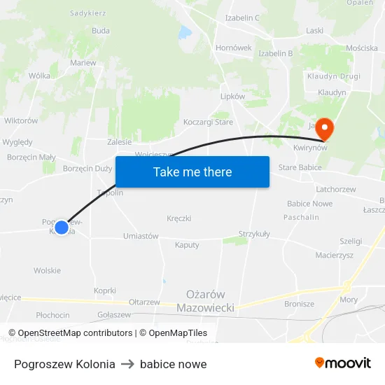 Pogroszew Kolonia to babice nowe map