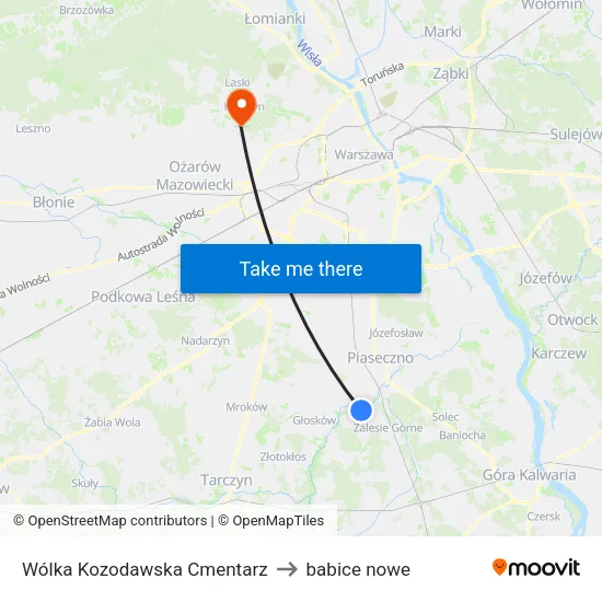 Wólka Kozodawska Cmentarz to babice nowe map