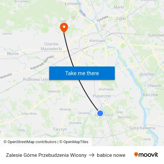 Zalesie Górne Przebudzenia Wiosny to babice nowe map
