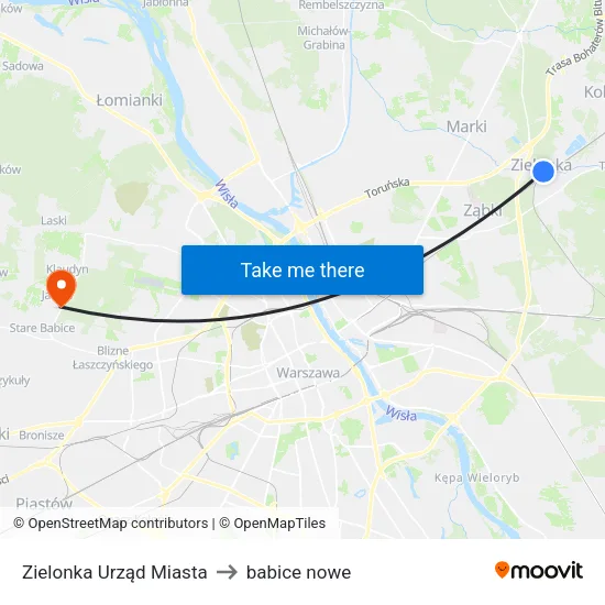 Zielonka Urząd Miasta to babice nowe map