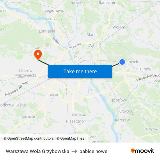 Warszawa Wola Grzybowska to babice nowe map