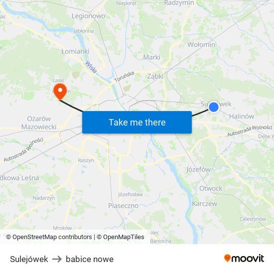 Sulejówek to babice nowe map