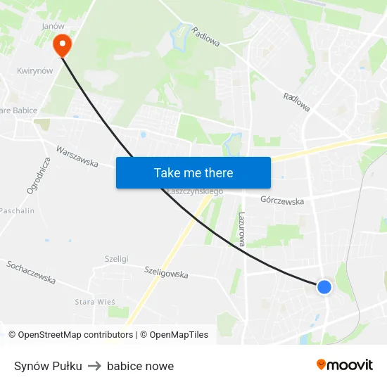 Synów Pułku to babice nowe map
