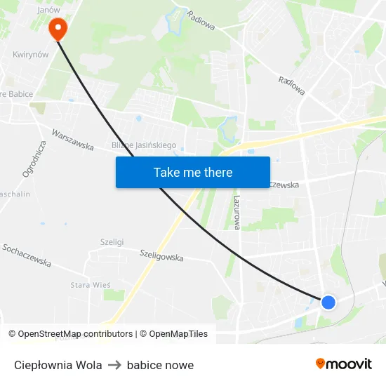 Ciepłownia Wola to babice nowe map