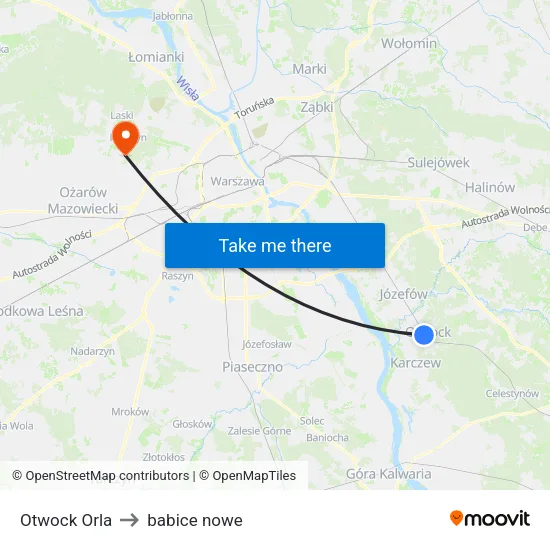 Otwock Orla to babice nowe map