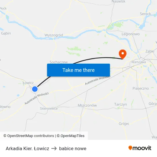 Arkadia Kier. Łowicz to babice nowe map