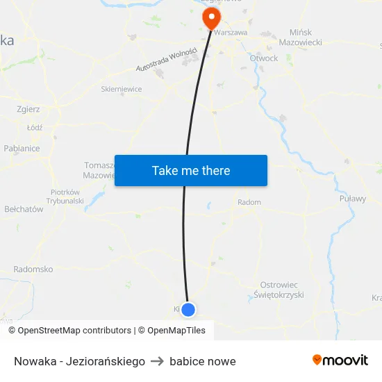 Nowaka - Jeziorańskiego to babice nowe map