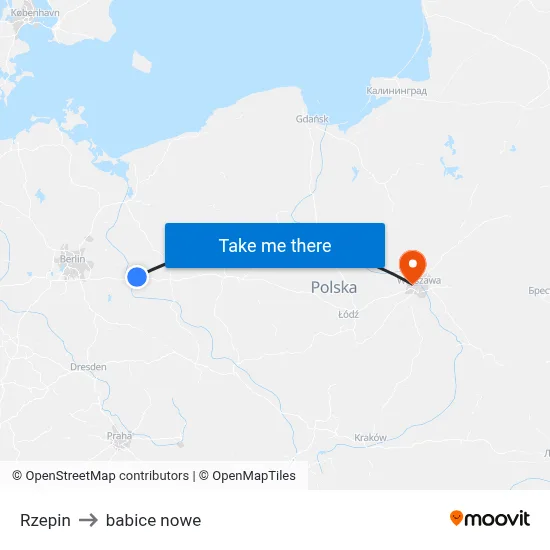 Rzepin to babice nowe map