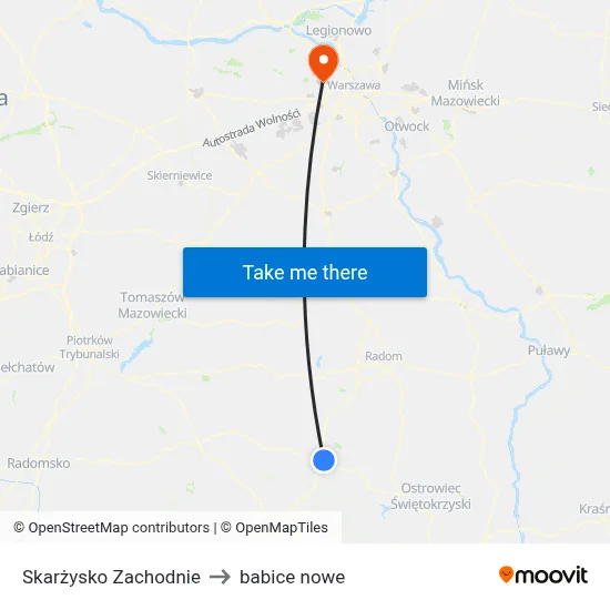 Skarżysko Zachodnie to babice nowe map