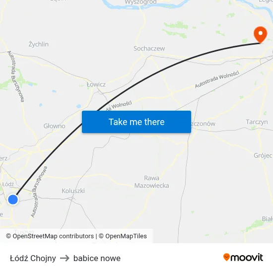 Łódź Chojny to babice nowe map