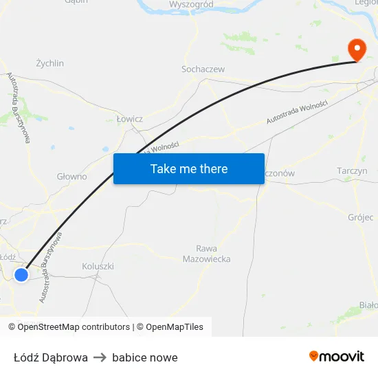 Łódź Dąbrowa to babice nowe map