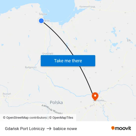 Gdańsk Port Lotniczy to babice nowe map