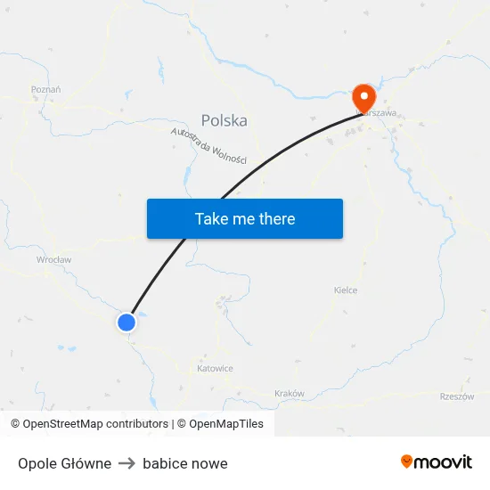 Opole Główne to babice nowe map